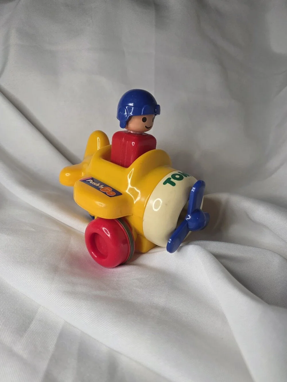 TOMY Yellow & Blue Push Plane Toy for Kids